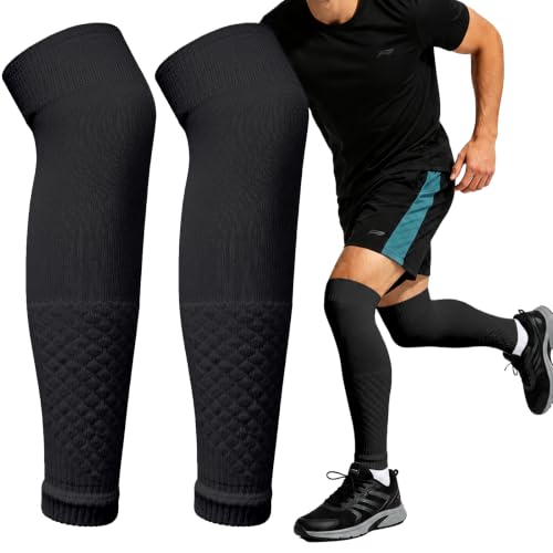 Aegend Honeycomb Compression Soccer Leg Sleeves (Black, Medium) Deal