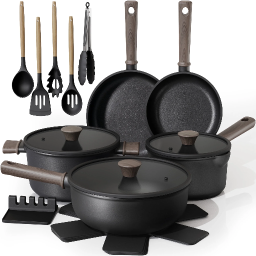Astercook 18-Piece Nonstick Cookware Set