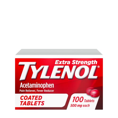 Tylenol Extra Strength Coated Tablets 500 mg Acetaminophen 100 Count Deal
