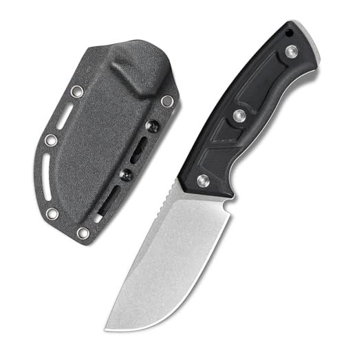SDOKEDC 4" Fixed Blade Trail Knife w/ G-10 Grips & Kydex Sheath in 14C28N