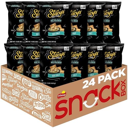 Stacy’s Pita Chips, Sea Salt (Pack of 24)