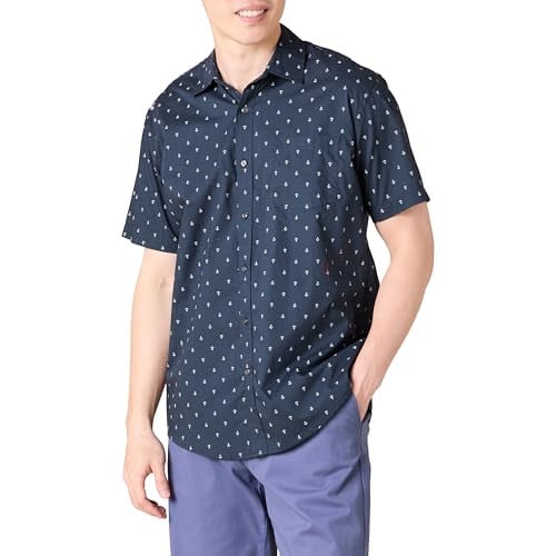 Amazon Essentials Men’s Short-Sleeve Button-Down Print Shirt Deal