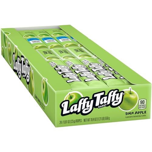 Laffy Taffy Rope Candy (Sour Apple) 24-Pack