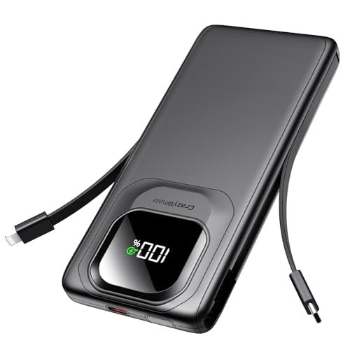 Portable Charger with Built-in Cables