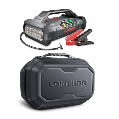 LOKITHOR JA302 2500A Jump Starter w/ 150PSI Air Compressor + Protection Case Bundle