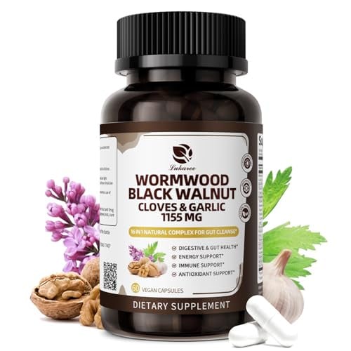 Lukaree 16-in-1 Wormwood Black Walnut Clove Cleanse for Humans