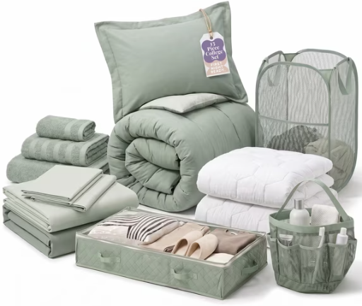 Virtu Twin XL Complete Dorm Bedding Set (Sage Green) Deal