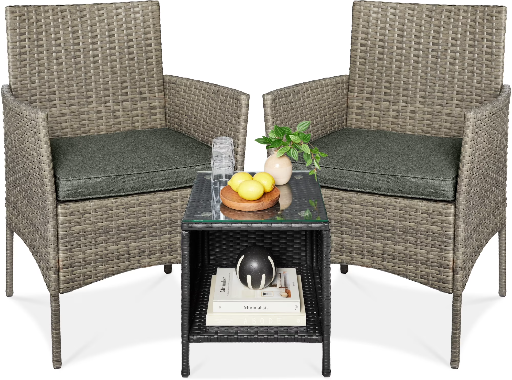 Best Choice Products 3-Piece Outdoor Wicker Patio Bistro Set