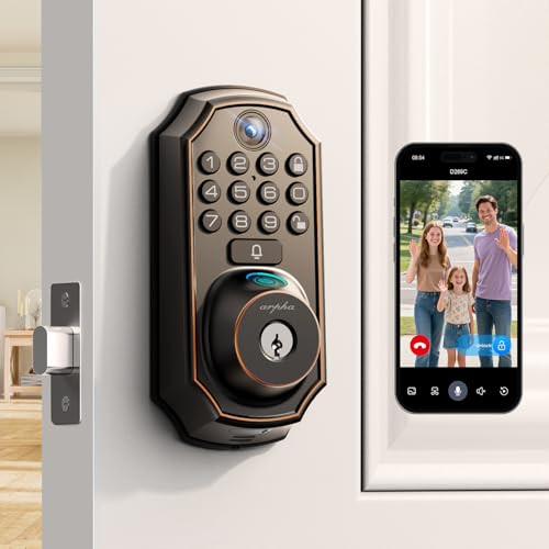 ARPHA WiFi Video Smart Lock + Deadbolt with Camera (Fingerprint + Keypad)