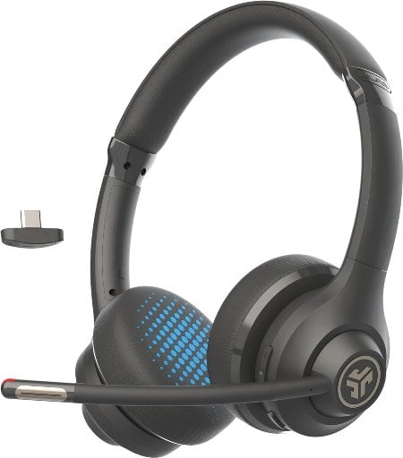 JLab Go Work Gen 2 Wireless Over-Ear Bluetooth Headset USB Dongle & Boom Mic