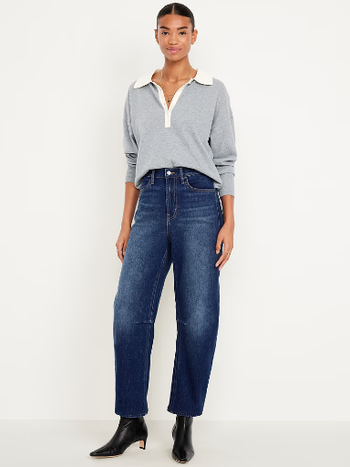 Old Navy High-Waisted Wow Barrel Ankle Jeans