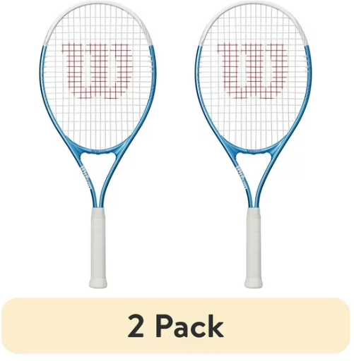 Wilson Ultra Power XL 112 Tennis Racket - Blue/White, Grip Size 3 - 4 3/8" (2 Pack) Deal