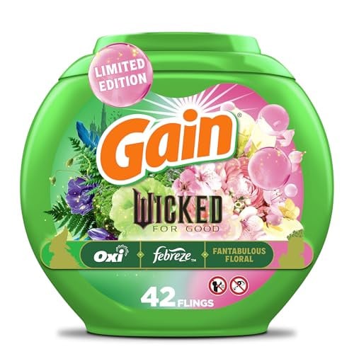 Gain Flings! "Wicked: For Good" Limited Edition Laundry Detergent Pacs 42 Count 4-Pack Deal