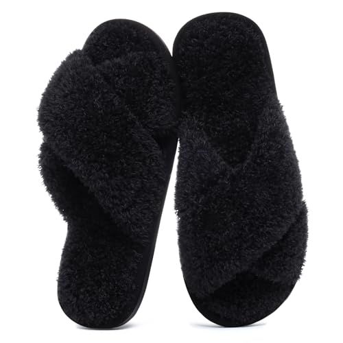 Evshine Memory Foam Fuzzy House Slippers