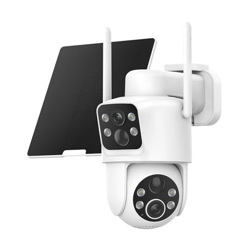 TKENPRO Dual Lens Solar Security Cameras Wireless Outdoor