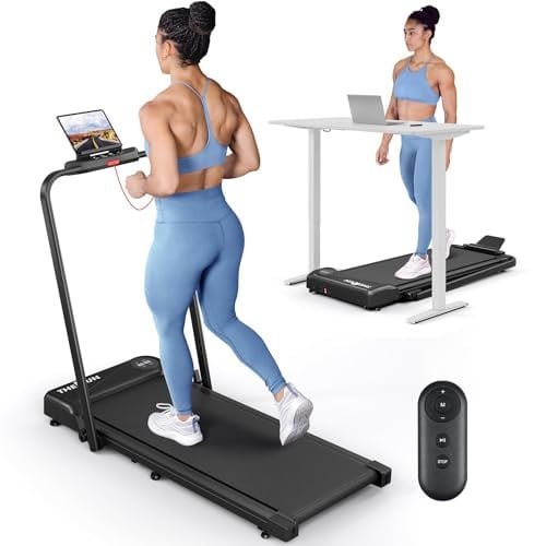 THERUN Walking Pad with Handle Bar 44 x 22.7 x 4.6 inches