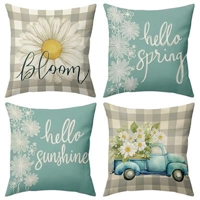 Summer Throw Pillow Cover Sets 4-Pack