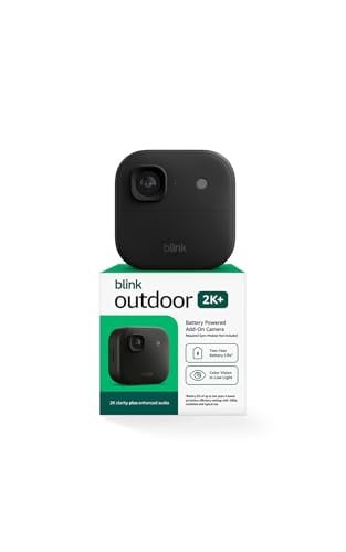 Blink Outdoor 2K+ Wireless Smart Security Camera w/ Two-Year Battery (Black, Add-On)