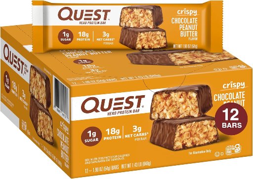 12-Pack 1.9-Oz Quest Crispy Hero Protein Bar (Chocolate Peanut Butter)
