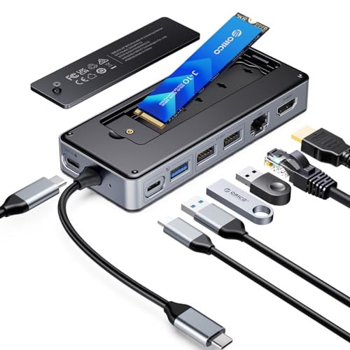 ORICO 8-in-1 USB-C Docking Station Hub w/ M.2 SSD Enclosure & 100W PD Deal