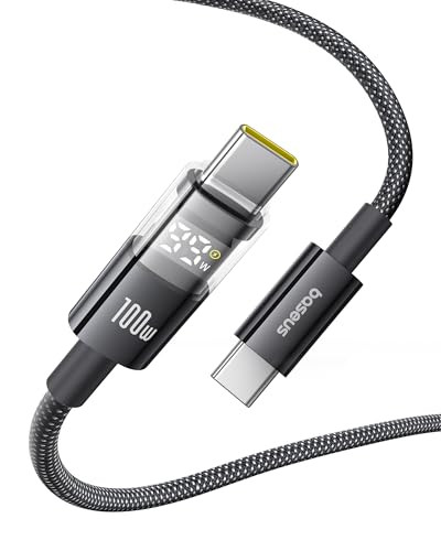 Baseus 100W 5A Fast Charging USB C Cable with LED Display
