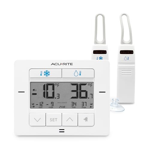 AcuRite Matte White Digital Wireless Fridge and Freezer Thermometer