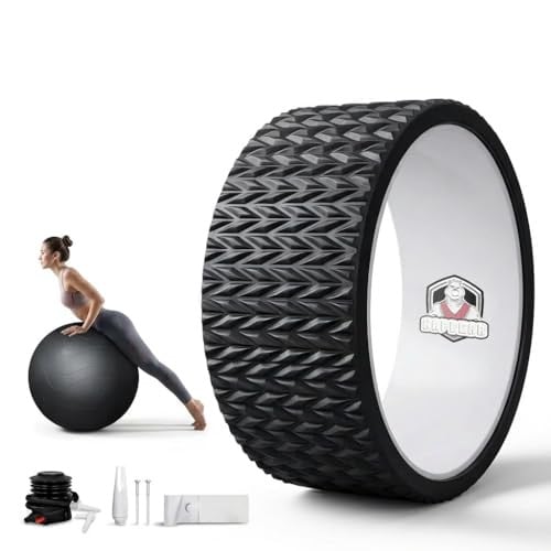 HAPBEAR 12" Back Roller Yoga Set w/ 26" Exercise Ball