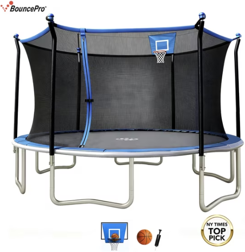 Sportspower BouncePro 14ft Trampoline with Basketball Hoop