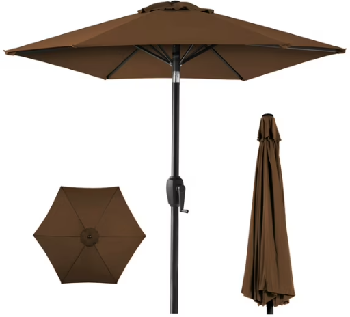 Best Choice Products 7.5ft Heavy-Duty Outdoor Market Patio Umbrella w/ Push Button Tilt