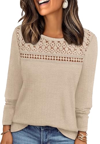 Womens Lace Long Sleeve Shirts Tops Deal