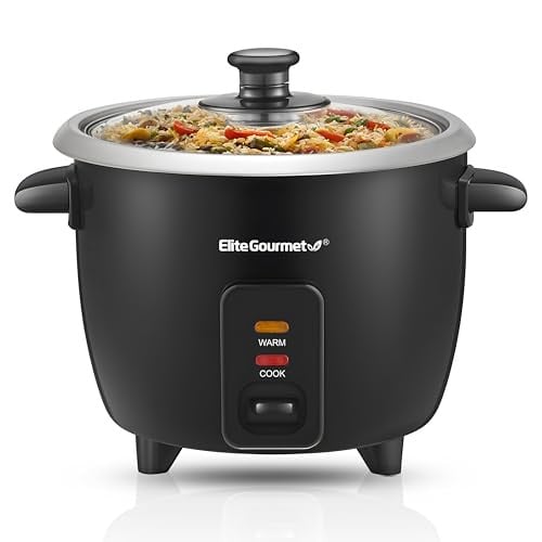 Elite Gourmet Electric Rice Cooker 6 Cups Cooked