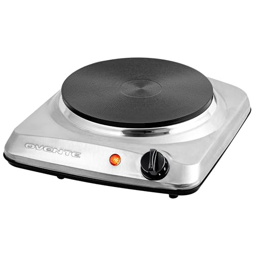 OVENTE Electric Countertop Single Burner 1000W 7.25 Inch Cast Iron Hot Plate