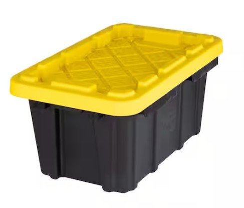 HDX 6.5-Qt Tough Storage Tote in Black with Yellow Lid