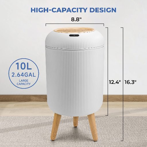 SULIVES Motion Sensor Trash Can 2.6 Gallon