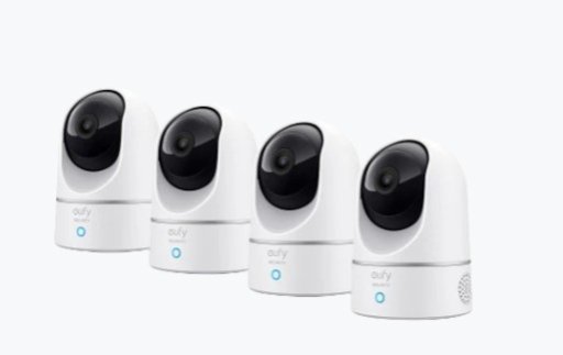 Eufy Indoor Cam 4-Pack: E220 2K Smart Indoor Security Cam w/ 360° Pan & 96° Tilt