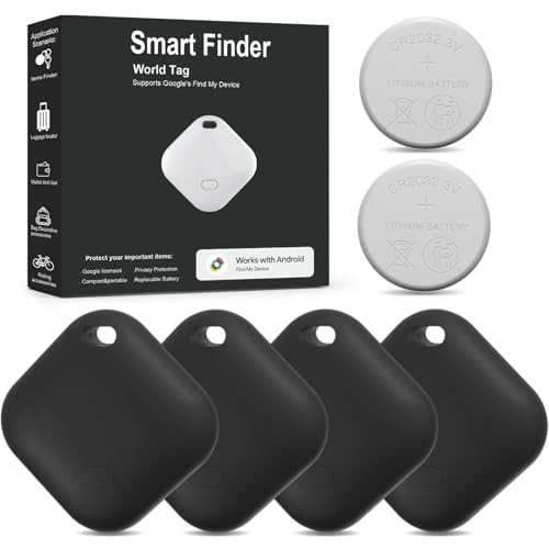 Android Tracker Tags 4 Pack with 2 CR2032 Batteries
