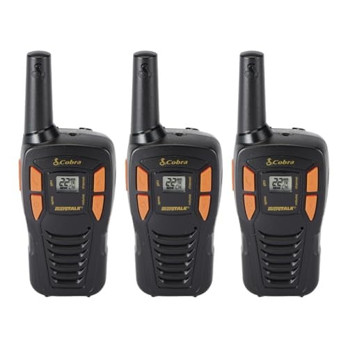 Cobra ACXT145 Rechargeable Compact Long Range Walkie Talkies 3-Pack Deal