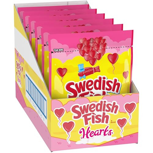 Swedish Fish Valentine's Day Candy Hearts 6-Pack 10-oz Bags