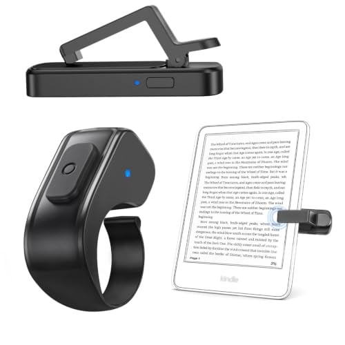 DATAFY Case-Friendly Page Turner Ring for Kindle Paperwhite, Oasis, Kobo & Tablets w/ Storage Bag