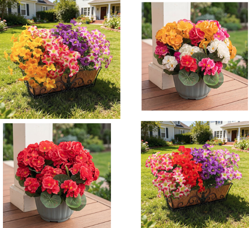 Artificial Flowers for Outdoor Fake Plants (8 Color) Deal