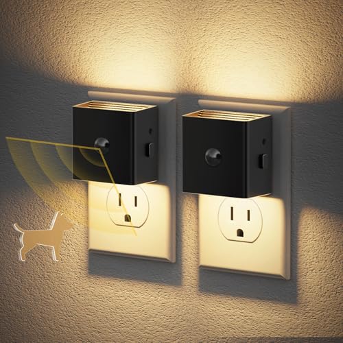 JandCase Motion Sensor LED Plug-In Night Light w/ 3 Brightness Levels (Black) Deal