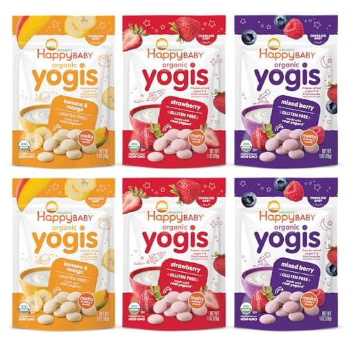 Happy Baby Organics Yogis Freeze-Dried Yogurt & Fruit Snacks 6-Pack