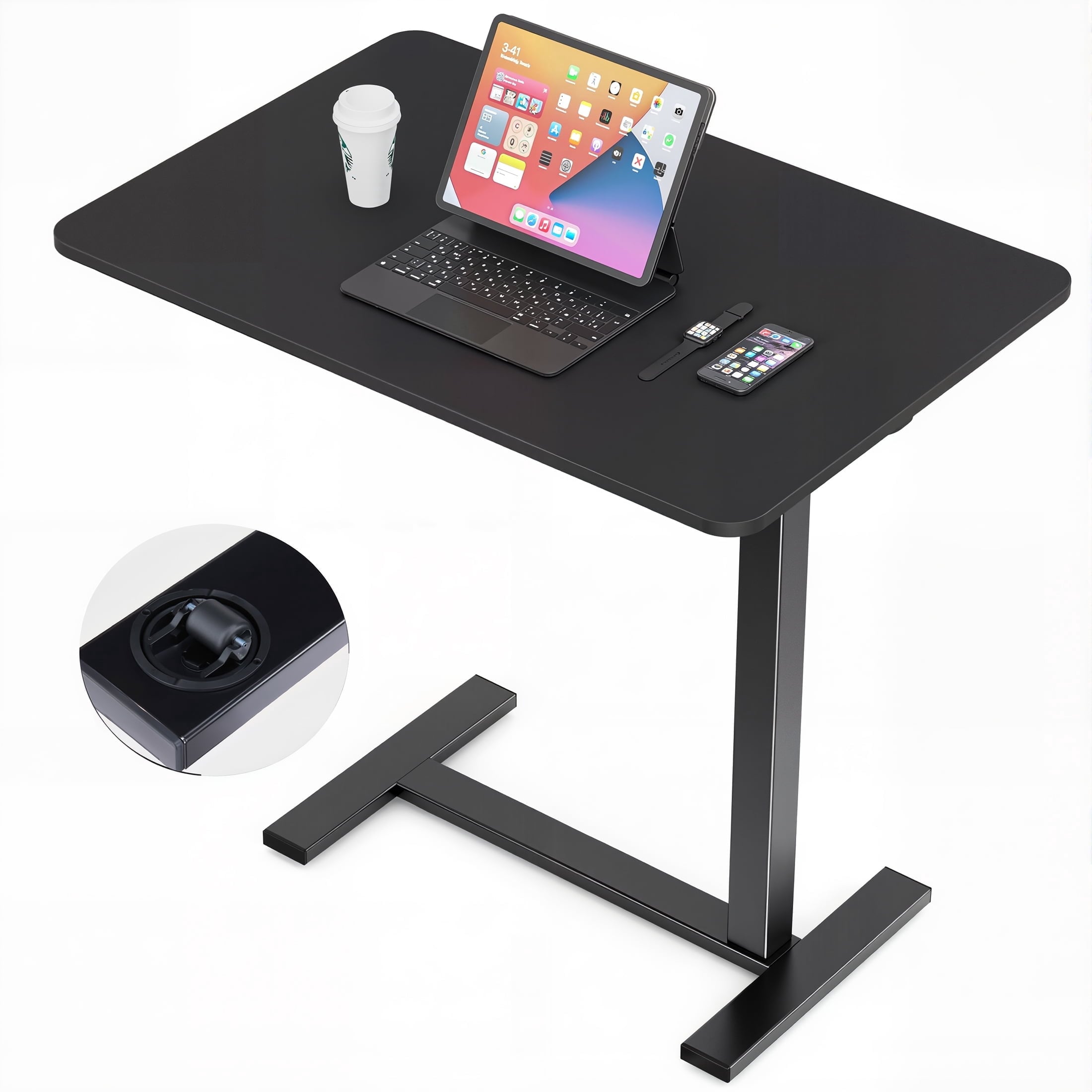 Standing Rolling Desk Adjustable Work Table with Hidden Casters Deal