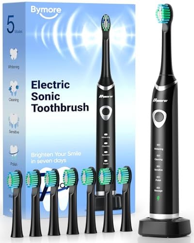 Bymore Electric Toothbrush for Adults, Black Deal