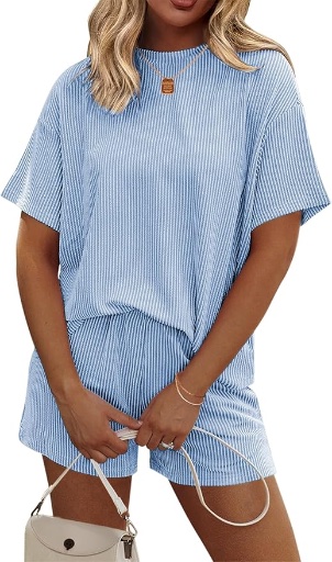 Ekouaer  Pajama Sets Short Sleeve 2 Piece