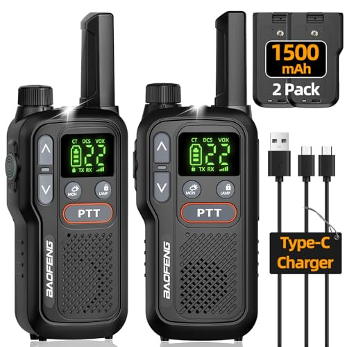 Talkies Rechargeable Walkie Talkies 1500mAh Battery