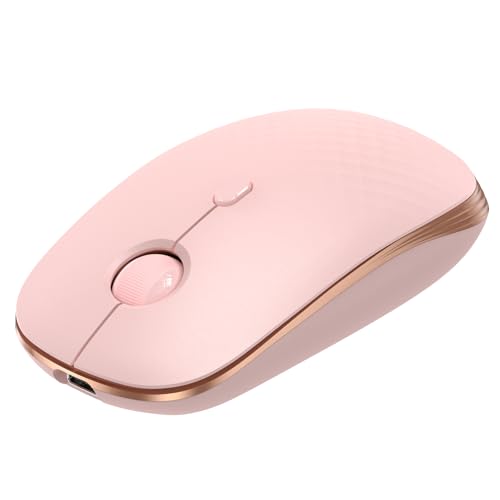 Tecknet Rechargeable Slim Wireless Silent Mouse (Rose Pink)