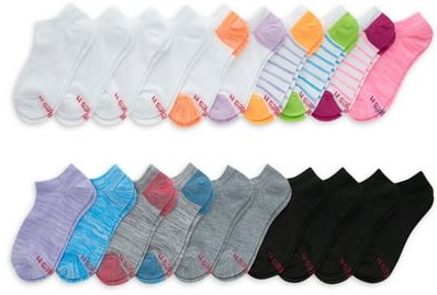 HANES Girls No Show Socks 20 Pairs