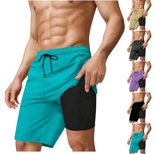 Mens Swim Trunks with Compression Liner