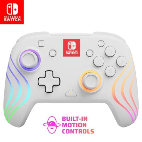 PDP Gaming Afterglow Wave Wireless Motion Plus Nintendo Switch Controller (White)